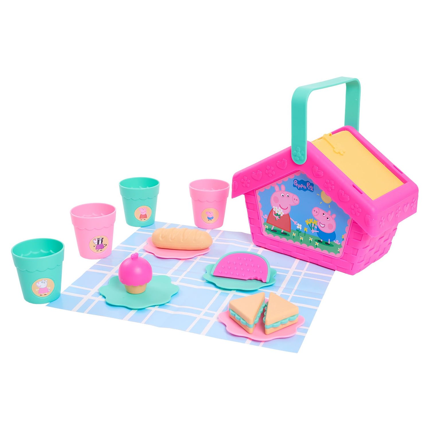 Peppa Pig Giocattolo Picnic - Set Con 3 Figure (Peppa, Pedro Pony, Rebecca Rabbit) E Cestino, Abiti Con Tema Cibo, Perfetto Per Bambini 3+ Anni