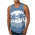 thumbnail image 1 of Hombres Moda Casual sin Mangas Impresión Suéter Cuello Redondo Tanque Deportivo, 1 of 4