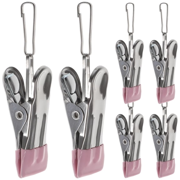 Quqiuxian 6Pcs Stainless Steel Clothespins Heavy Duty Laundry Clothes Pin Clothing Clips