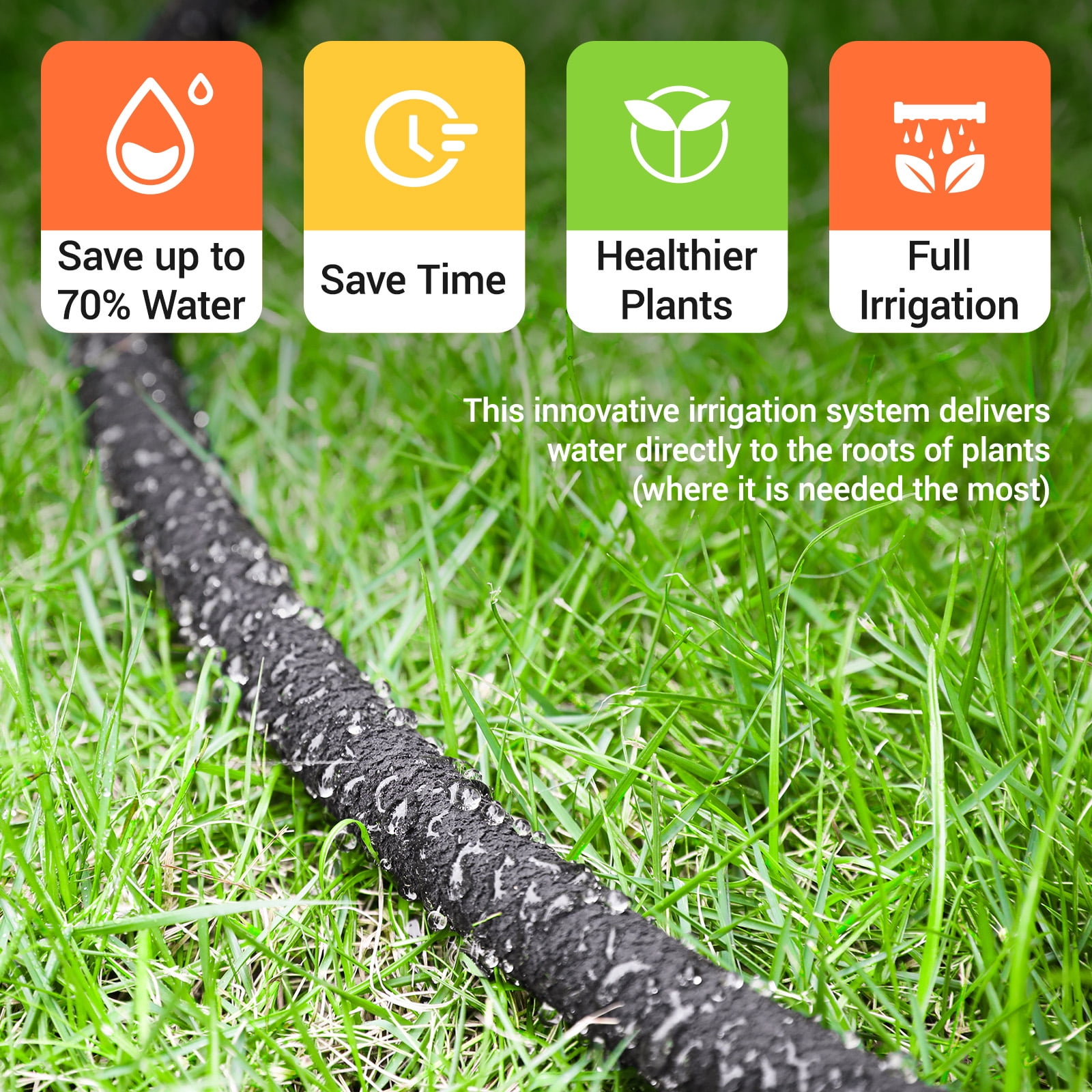 TLGREEN Soaker Hose Kit 50 ft 1/2", with Solid Brass Connectors, Heavy Duty Drip Hose to Save 70% Water, for Garden, Lawn and Yard