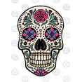 thumbnail image 3 of Gango Home Decor Eclectic Sugar Skull & Sugar Skull IV on Gray; Two 11x14in Art Prints in Gold Trim Brown Frames, 3 of 6