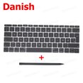 thumbnail image 1 of New Replacement Keyboard Keys Keycap US UK French Russian Spain EU For Macbook Pro Retina 13" A1708 Key Cap 2016 2017 Year Danish, 1 of 6