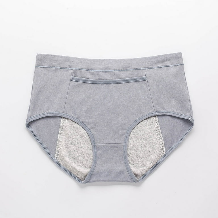 HUPOM Knix Underwear Panties High Waist Leisure Tie Comfort Waist Gray 2XL  
