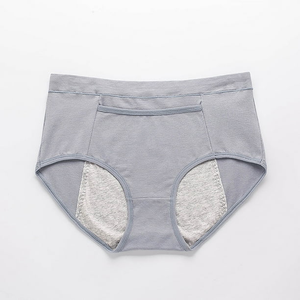Cameland Leak Proof Menstrual Period Panties Women Underwear Physiological  Waist Pants Gray XXXL