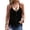 Black, variant on Womens Summers Shirts Deep V Neck Sleeveless Spaghetti Strap Fringe Boho Style Lightweight Casual Loose Fit Blouses White M