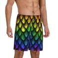 thumbnail image 6 of Mens Pajama Shorts, Dragon Scales Sleep Shorts Men Pajama Bottoms Lounge PJ Shorts with Pockets, 6 of 6