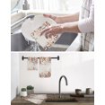 thumbnail image 5 of Orange Eucalyptus Leaves Kitchen Dish Towels for Drying Dishes Set of 2, Botanical Fall Rustic Beige Waffle Weave Microfiber Hand Tea Bathroom Towels Quick Dry & Absorbent Towel 12x12, 5 of 7