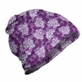 thumbnail image 1 of Flower Unisex Beanie, Hydrangea Lilacs Field, Hiking Outdoors, Purple White Baby Blue, by Ambesonne, 1 of 1