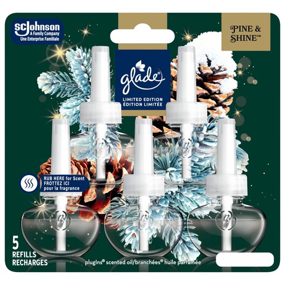 Glade PlugIns® Huile Parfumée 5 Recharges - Pin et Cèdre