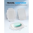 thumbnail image 2 of FRKSMD-Plastic Travel Soap Case with Expandable Silicone Window, Portable and Leak Proof, Suitable for Showering, Covered Soap Box, Essential for Travel, Gym, Bathroom, Camping Essentials (Clear, 2 of 3