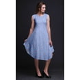 thumbnail image 3 of Bimba Blue Clover Leaves Floral Women Casual Sleeveless Floral Print Summer Swing Midi Dress-XXX-Large, 3 of 6