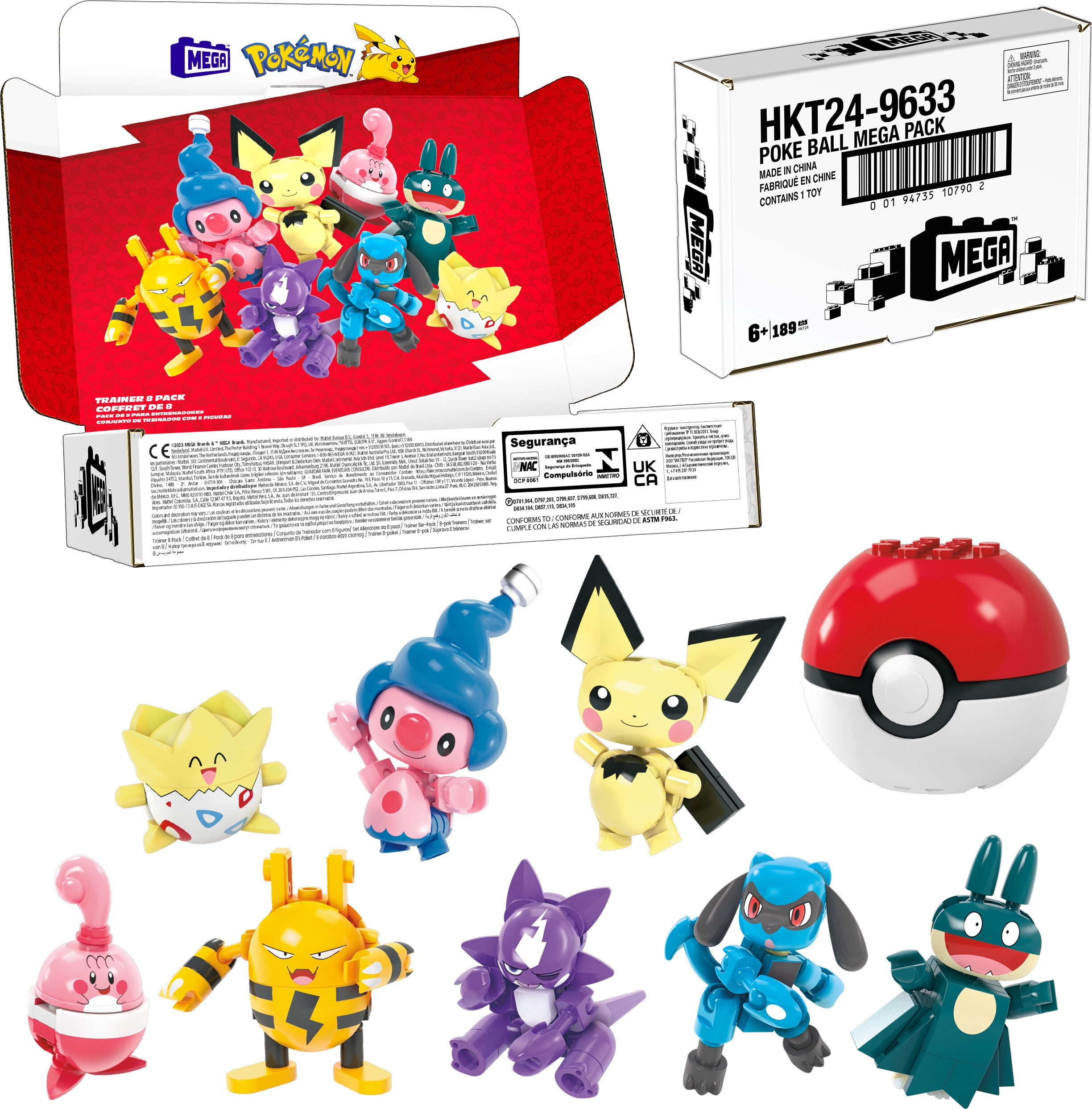 MEGA Pokémon Trainer 8 Pack Building Toy Kit, 8 Action Figures (189 Pieces) for Kids