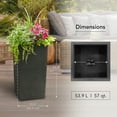 thumbnail image 5 of Tierra Verde Citadel Stucco Self Watering Square Planter, 13.5"W x 26"H, 5 of 10