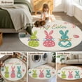 thumbnail image 5 of Round Rug 7Ft Washable Non-Slip, Easter Circle Area Rugs for Living Room Bedroom, Spring Colorful Bunny Eggs Tulips Flowers Beige Indoor Floor Mats Carpet Runner for Home Decor Aesthetic, 5 of 8