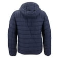 thumbnail image 2 of Levi's Men's Puffer Embroidered Logo Hood Quilted Packable Zipper Red Tab Jacket (Blue- S), 2 of 3