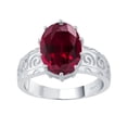thumbnail image 1 of Sterling Silver with Ruby Solitaire Swirl Engravework Ring, 1 of 3
