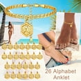 thumbnail image 5 of [Clearance] Initial I Anklets for Women, Large Plus Size Gold Plated Mariner Chain Ankle Bracelets, Hexagon Letter Charm Summer Beach Pool Waterproof Foot Jewelry 8.5-10.5inch on Clearance, 5 of 9