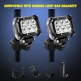 thumbnail image 5 of Nilight 2-Pack (Standard) Mounting Bracket Kit LED Off-Road Light Vertical Bar Tube Clamp Roof Roll Cage Holder,Black, 5 of 8