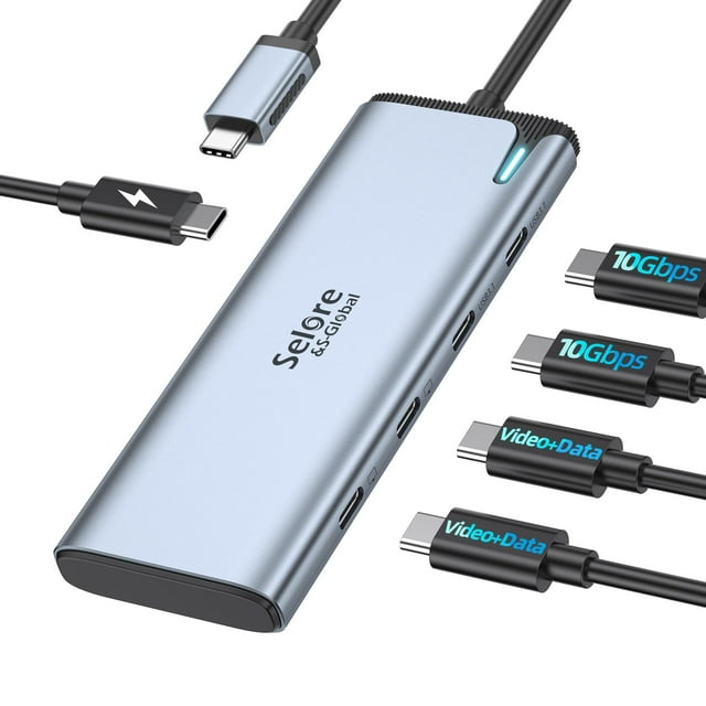Divisor USB C Selore&S-Global 4K/60 Hz DP Alt Mode 5 en 1