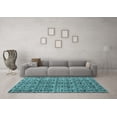 thumbnail image 3 of Ahgly Company Indoor Square Abstract Light Blue Modern Area Rugs, 3' Square, 3 of 4