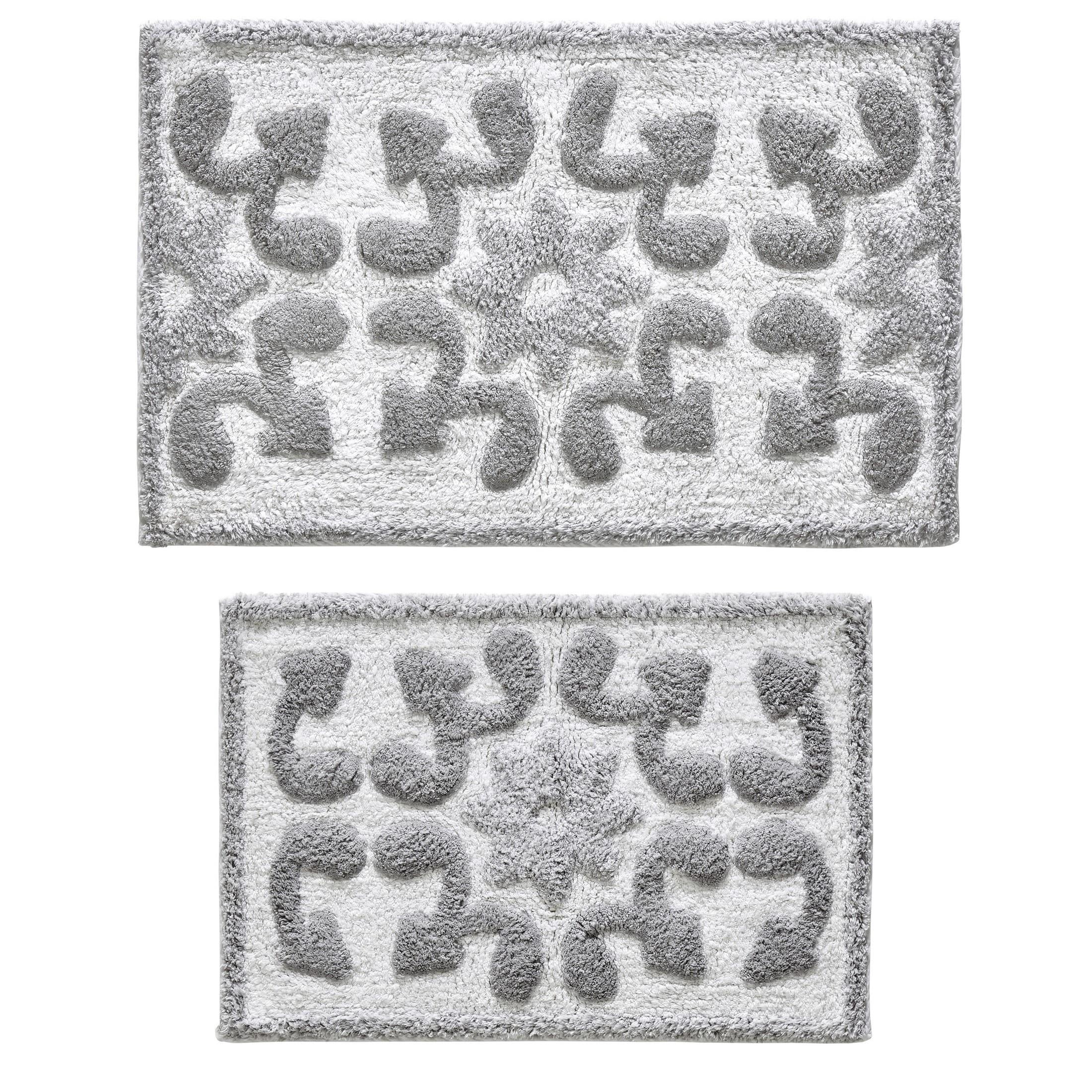 Better Homes & Gardens Medallion Grey Cotton Bath Rug Set, 2-Piece