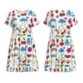 thumbnail image 3 of Bixox Robe d'Été à Manches Courtes pour Femmes Robe Ample Longueur Genou avec Poches-Été, 3 of 7