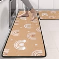 thumbnail image 2 of Kitchen Rugs Sets Of 2,Brown Boho Bohemia Rainbow Hearts Pattern Anti Fatigue Kitchen Mat Rugs Non Slip Washable,Decorative Kitchen Floor Mats for Kitchen,Sink,Laundry,17"x47"+17"x47", 2 of 5