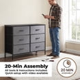 thumbnail image 7 of Alvantor Tall Dresser Fabric Storage Tower ,Wooden Top for Kid Room, Closet, Entryway, Nursery, 7 of 7