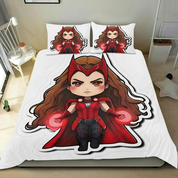 Scarlet Witch Themed Bed Sheet Set Three Piece Set 53x79 Inches Comfortable And Skin Friendly Unique Design Creating A Star Studded Night