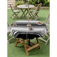 thumbnail image 3 of Outdoor Tablecloth with Umbrella Hole & Zipper, Black Striped Round Tablecloth 54 Inch, Modern Farmhouse Striped Minimalist Patio Table Cover Waterproof Table Cloth for Picnic/Party, 3 of 7