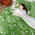 thumbnail image 4 of Homewish Green Paisley 7-Piece Bedding Comforter Set,Retro Bohemain Print King Bedding Sets,Rustic Flower Boho Bed Sheets For Adult,Ultra Soft Home Decor Reversible, 4 of 8
