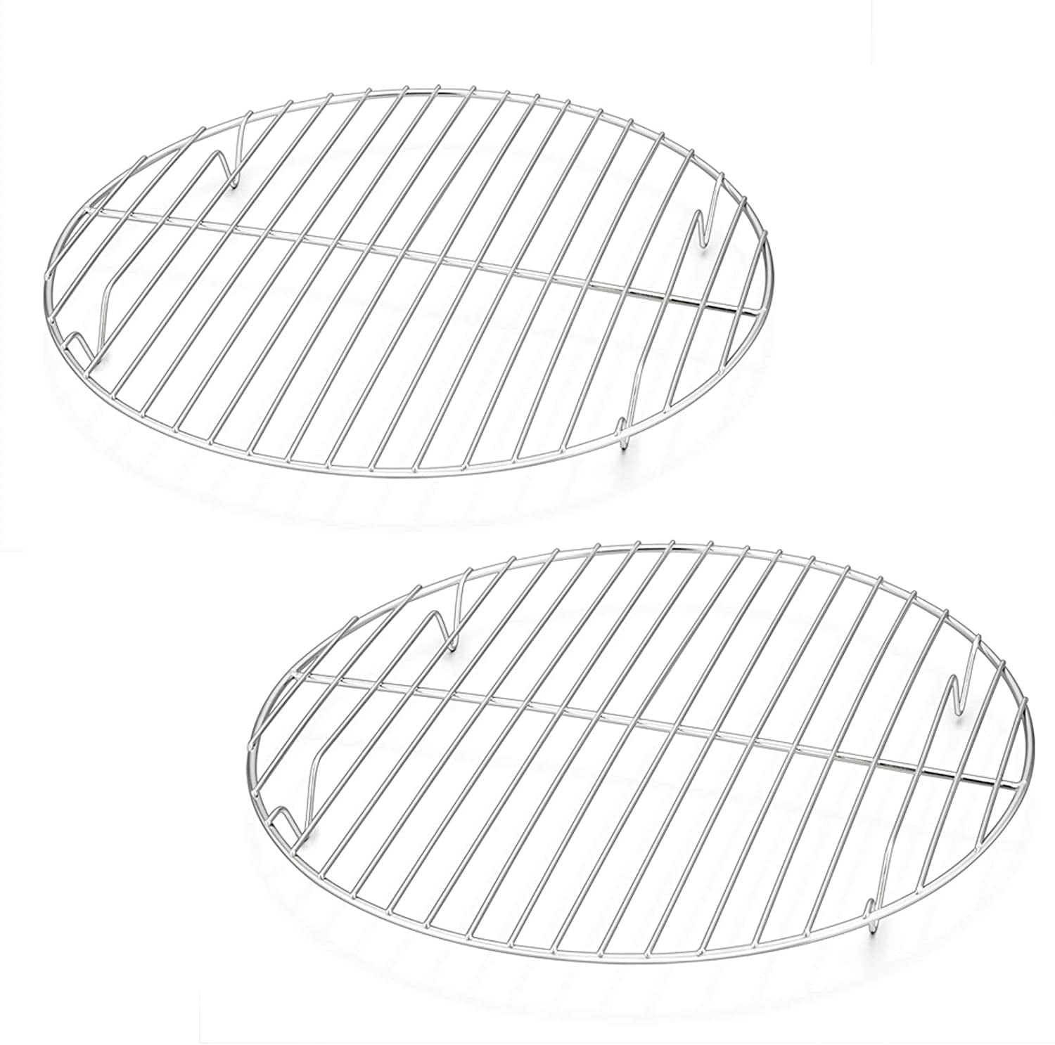 GFDYREE Grilles de Cuisson Rondes de 10,5 Pouces, Grilles de Cuisson Rondes en Acier Inoxydable pour Cuisson à la Vapeur, Ensemble de 2, Multi-Usages pour Mise en Conserve, Friteuse à Air Chaud, Autocuiseur, Compatible Lave-Vaisselle