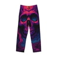 thumbnail image 2 of Vsdgher Purple-Red Skull Print Mens Pajama Pants Sleep & Lounge Pants, PJ Bottoms With elastic waistb and Pockets, 2 of 5