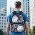thumbnail image 6 of POLERO Front Pocket Backpack for Travel School, Polyester Fabric Breathable Bookbag, Golf Ball Grunge Pattern, 6 of 10
