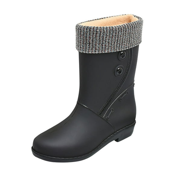 Kcodviy Women Rain Shoes Bouts for Men Comfortable Light Ankle Rain Leather Hunting Boots Frosted Outdoor Rain Wide Width Rain Shoes Boots