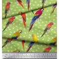 thumbnail image 2 of Soimoi Green Cotton Jersey Fabric Macaw Parrot Bird Decor Fabric Printed Yard 64 Inch Wide, 2 of 3