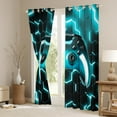 thumbnail image 2 of Curtains Gaming Room Decor, Gamer Gamepad Curtains & Drapes Honeycomb Geometric Game Controller 30%-50% Blackout Curtains for Bedroom, Gaming Accessories Window Curtains 42Wx90L, 2 of 5