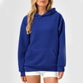 thumbnail image 4 of Women's Long Sleeve Hoodie Pullover with Pocket Oversized Streetwear Casual Cotton Sweatshirt for Fall and Winter, 4 of 9