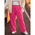 thumbnail image 4 of Cueply Women's Plus Size Wide Leg Cargo Sweatpants High Waisted Drawstring Lounge Pants with Pockets, 4 of 7