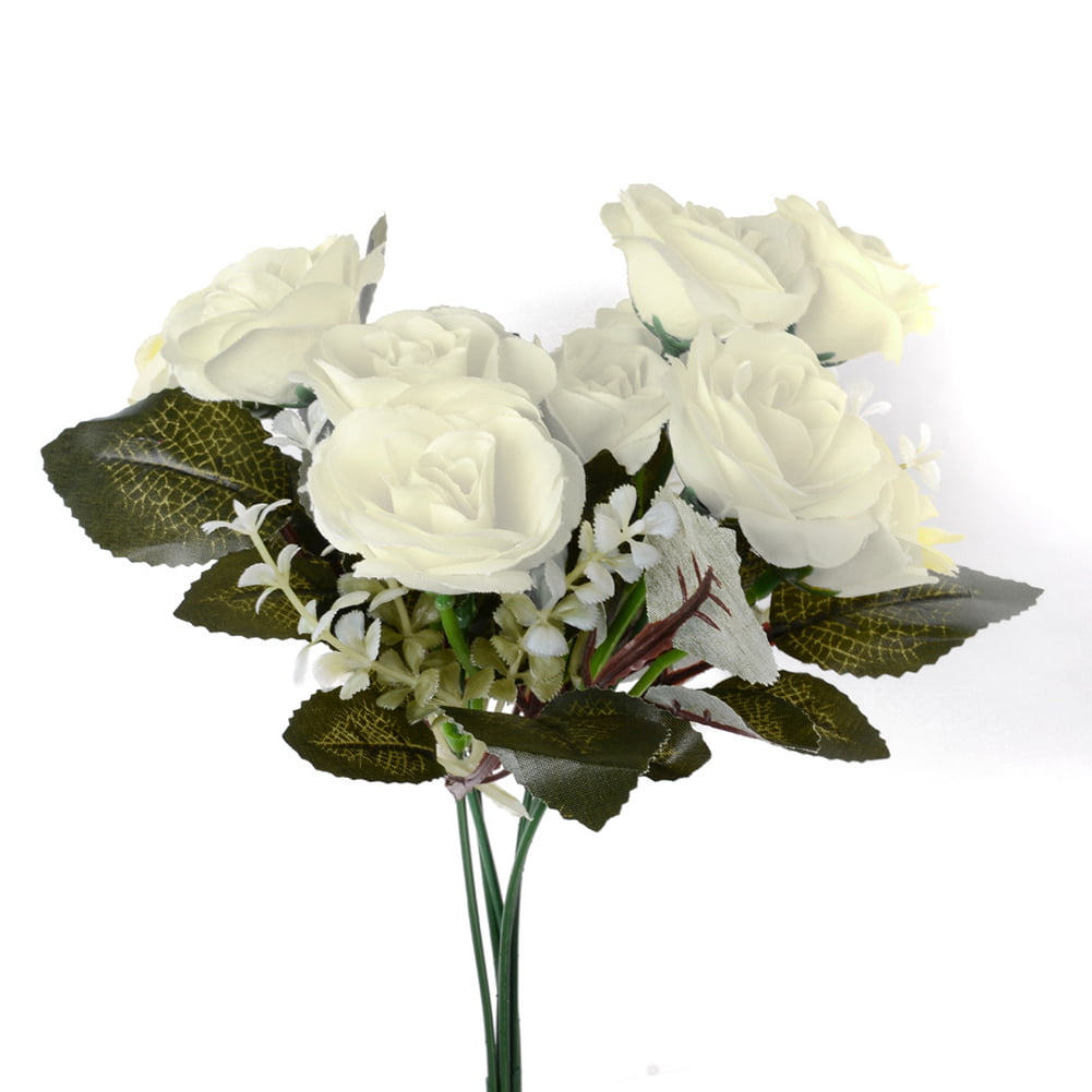 Details about   12/20Pcs Artificial Flowers Silk Roses Fake Bridal Wedding Party Bouquet Decor 