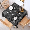 thumbnail image 2 of Spider Web and Skulls Halloween Pattern Square Tablecloth,Waterproof Square Table Cover,Wipeable Spillproof Washable Table Cover for Home Kitchen Party Decor 42"X42"(107x107cm), 2 of 6