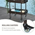 thumbnail image 3 of Outsunny Rattan Wicker Serving Cart with 2-Tier Open Shelf, Outdoor Wheeled Bar Cart with Brakes for Poolside, Garden, Patio, 3 of 8