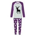 thumbnail image 3 of REORIAFEE Christmas Pajama Pants for Family 2 Piece Loungewear Long Sleeve Top and Pant Santa Graphic Soft Sleepwear Purple S-2XL, 3 of 8