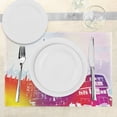 thumbnail image 3 of Ambesonne Urban Place Mats Set of 4, Historical Big Ben UK, Standard Size, Purple Red Yellow, 3 of 6