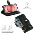 thumbnail image 6 of Case for Tecno Camon 18 Wallet phone case with zipper pocket, wrist strap, flip cover and built-in card slots., 6 of 6