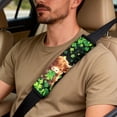 thumbnail image 6 of Xixirimido Highland Cattle Shamrock Print Car Seat Covers Front Seats Leather Universal Fit for Cars, Vans, Trucks, SUV, Set of 5 Car Seat Protector with Seatbelt Covers & Center Console Cover, 6 of 8
