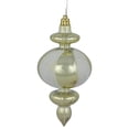 thumbnail image 3 of Northlight 8ct Champagne Shiny Finish Shatterproof Finial Christmas Ornaments, 6", 3 of 5