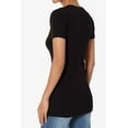 thumbnail image 4 of Women's & Juniors Basic Round Crew Neck Short Sleeve Stretch Cotton Spandex T-Shirts, 4 of 4