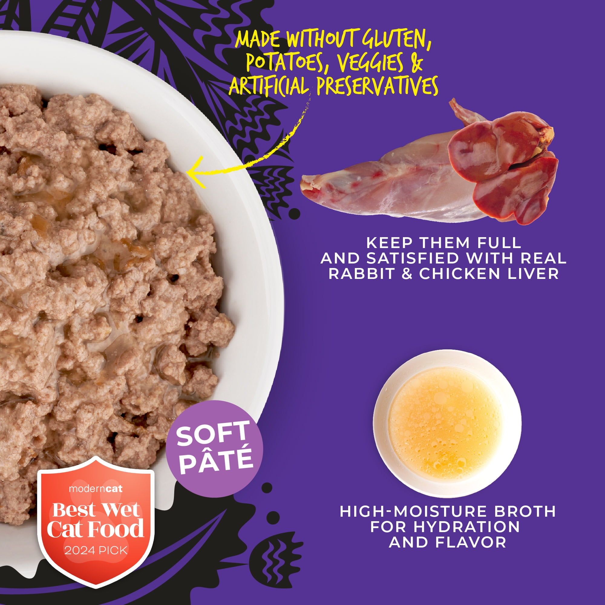 Tiki Cat After Dark Soft Pate Wet Cat Food, Dark Rabbit & Chicken Liver Recipe, 5.5 oz. Can