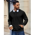 thumbnail image 4 of Sleepdown Men’s Pull Over Hoodie, Midweight Fleece Hoodies for Men, Hooded Sweatshirt for Men – Black, Small, 4 of 5